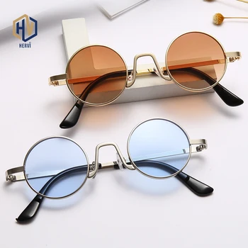 

Vintage Rap Sunglasses Men Women Steam Punk Style Hip-Hop Small Round Metal Frame Eyewear Retro Gafas De Sol