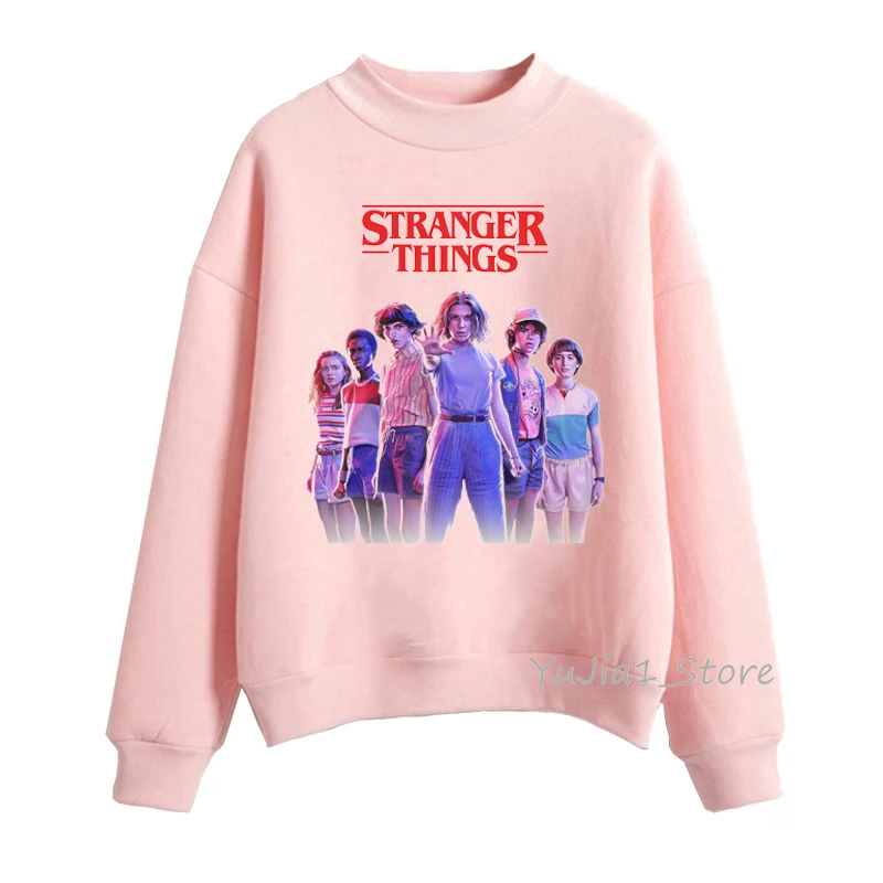 Y100P Sudadera mujer очень странные дела 3 кофты осенне-зимняя одежда для женщин, бархатистые худи для девочек-розовый цвет, раздел-толстовки и harajuku kawaii пуловер - Цвет: Y100P