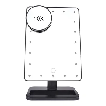 

2 In 1 LED Makeup Mirror Stereo Bluetooth Speaker Desktop Mirror 10X Magnifying USB Chargerable Mirrors Make Up Tool