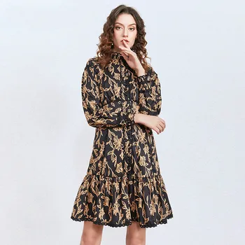 

Embroidery Vintage Dresses Women Long Sleeve Patchwork Ruffle Dress Female Fashion Clothes 2020 Spring New