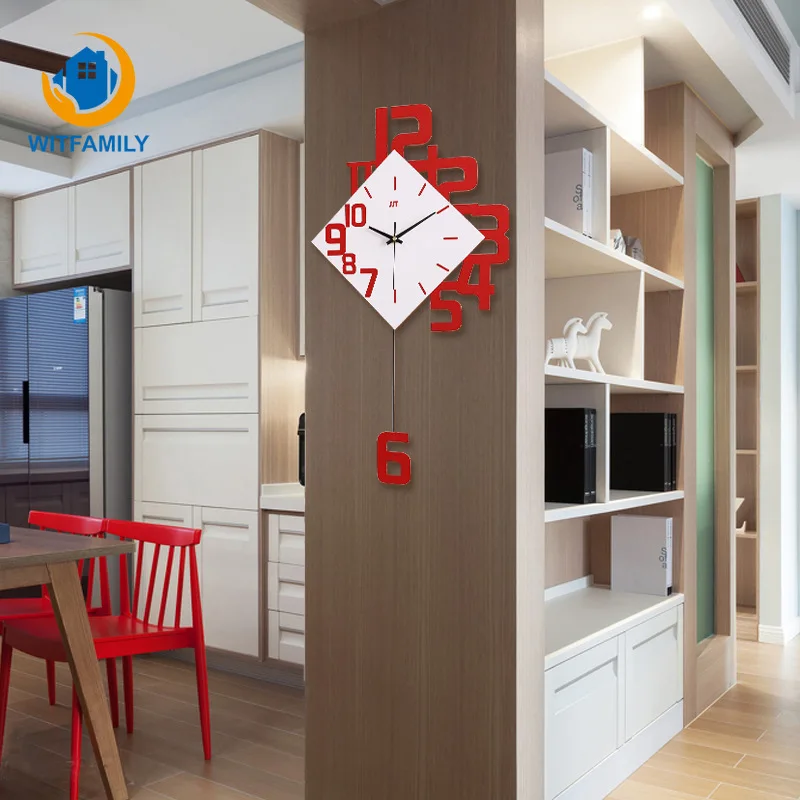 

Fashion Simple Watch Bedroom Silent Quartz Wall Clocks Swing Wall Clock European Style Living Room Watches Home Decor