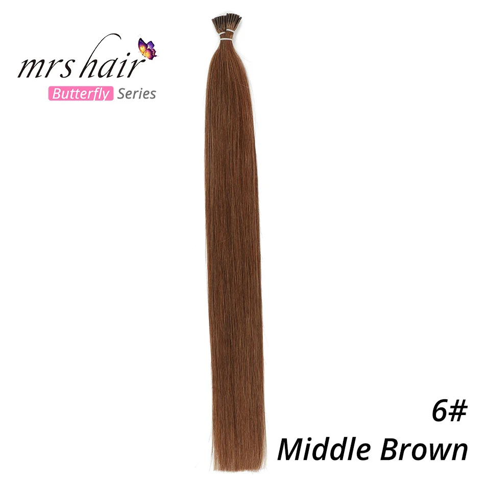 #6 MRSHAIR 1 г/шт. 1" 20" 2" предварительно связаны волос я Совет машина сделала Реми прямые человеческие волосы на капсуле настоящие волосы 50 шт - Цвет: #6