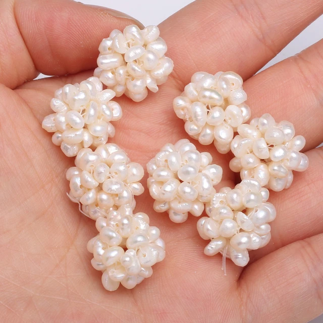 Natural Freshwater Pearl Beads Handmade Flower Shape Cluster Balls Pearls  Charm For Jewelry DIY Earrings Accessori Ornament - AliExpress