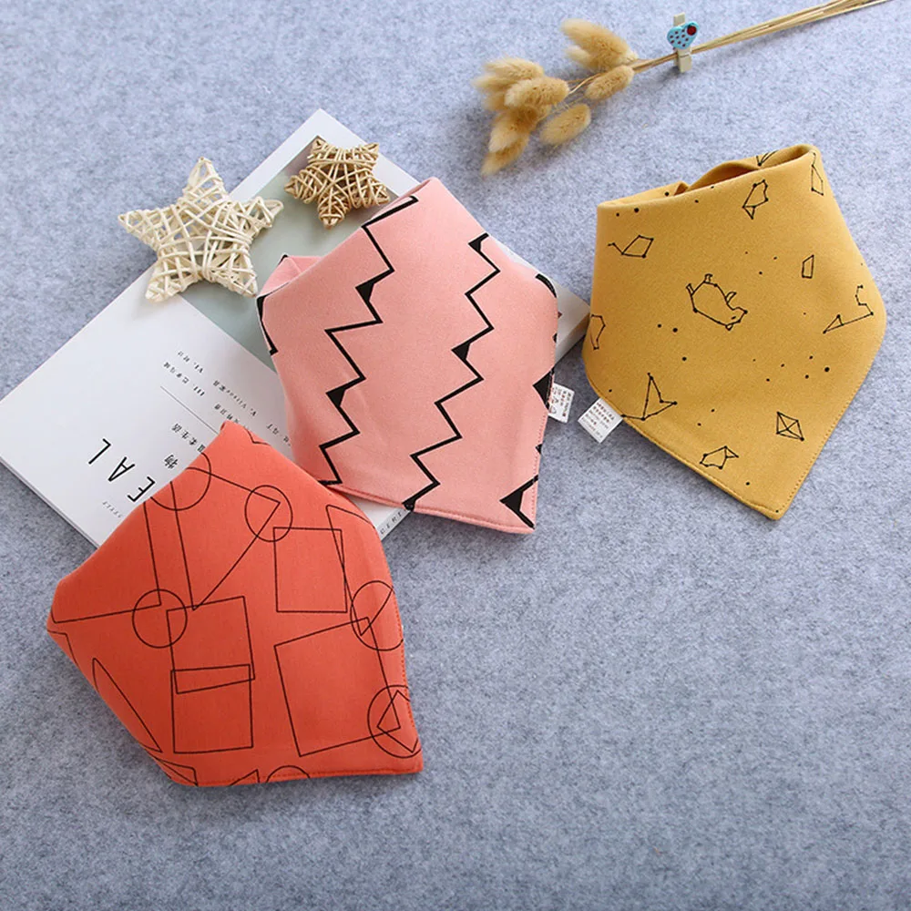 3 Pieces Baby Bandana Bibs Cotton Triangle Unisex Boy Girl Cartoon Slabbetjes Kids Feeding Drool Apron Saliva Towel 5