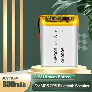 3.7V 800mAh 603040 Lithium Polymer Rechargeable Battery For MP3 MP4 DVD DVR Bluetooth Speaker Toys Smart Watch Lipo Li ion Cell