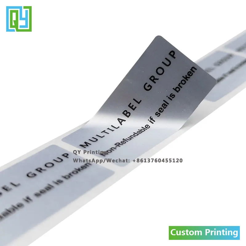 1000pcs 40x20mm 사용자 정의 탬퍼 분명 테이프 보안 인감 스티커 보증 Void 레이블 상자 카 톤 씰링 테이프