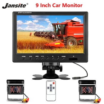 

Jansite 9" Car Monitor TFT LCD Wired Display with Backup Camera Parking System Reverse image flip function for Rear view Monitor