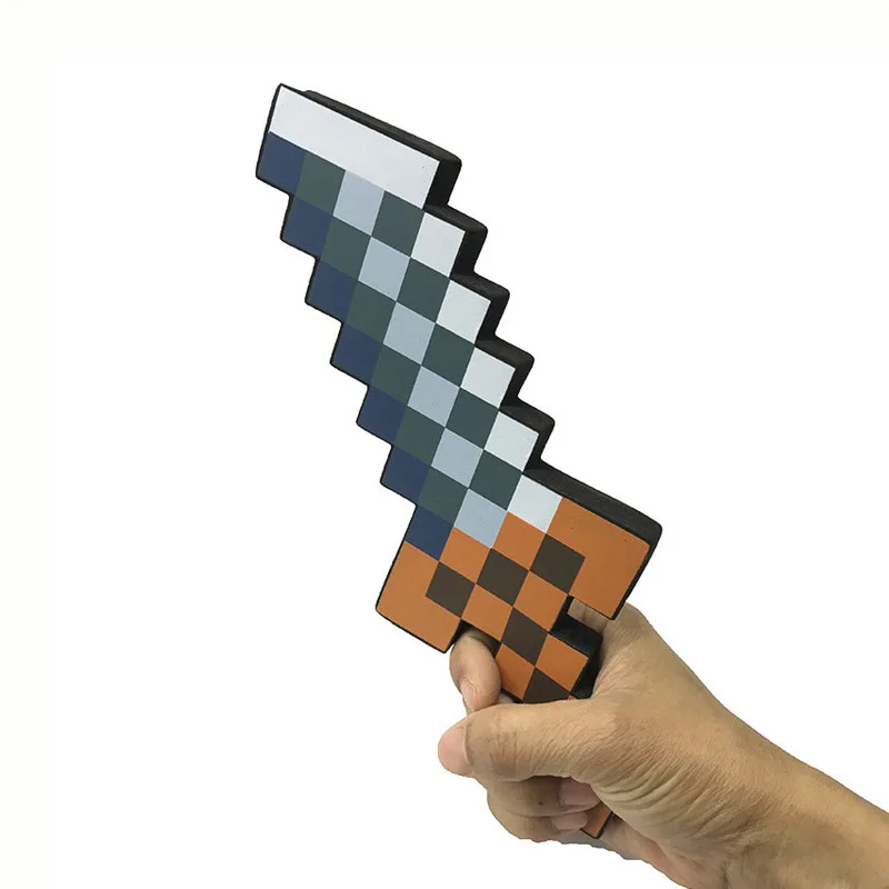 Новейший дизайн Размеры 45 см Minecrafted голубой бриллиант меч мягкой eva игрушки из пеноматериала меч серый Кирка для детей, игрушки для детей - Цвет: MY071102