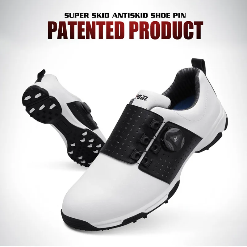 Обувь для гольфа мужские водонепроницаемые уличные кроссовки автоматические вращающиеся шипы Нескользящие дышащие PGM обувь для гольфа golf schoenen heren