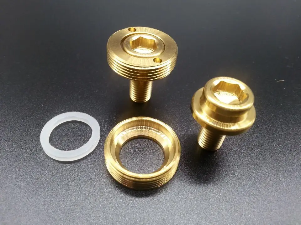 M8x15mm Титан Ti Винт велосипедный цепная рукоятка колеса болт экстрактор 1 пара/2 шт - Цвет: Gold