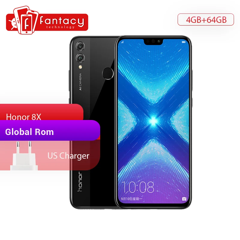 

Global ROM Honor 8X 4GB 64GB Smartphone not 8 Model Octa Core 6.5'' Full Screen Kirin 710 3750mAh 20MP Camera Multiple Langue