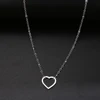 Sweet Cutout Love Heart Choker Necklace Statement Girlfriend Gift Cute Gold/Silver Color Stainless Steel Necklace Jewelry ► Photo 2/4