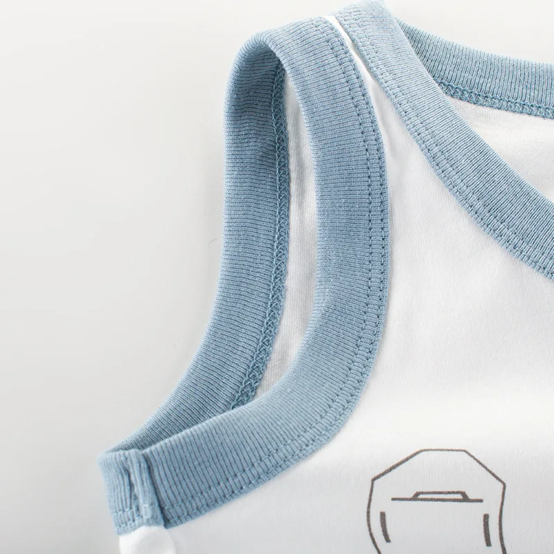 Summer Children Boy Vests Clothing 100% Cotton Dinosaur Cartoon Baby Boys Girls Tops Clothes Kids Cute Bottoming Undershirts