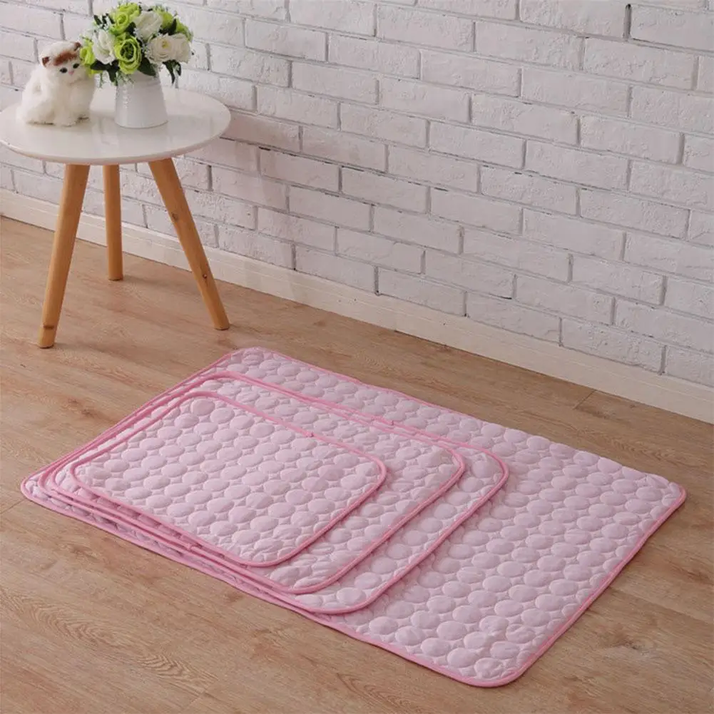 Pink Летний сплошной цвет охлаждающий спальный коврик для домашних кошек собак гнездо - Цвет: Pink