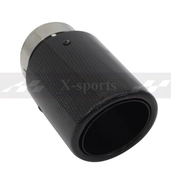 

Car Carbon Fibre Glossy Exhaust System Muffler Pipe Tip Crimping Universal Black Stainless Mufflers Decorations For akrapovic