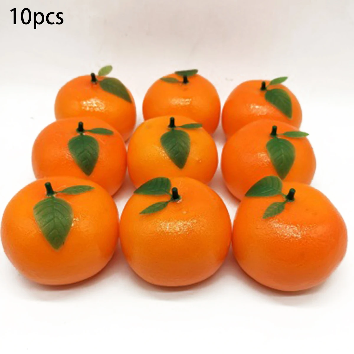 10pcs Plastic Simulation Orange Artificial Fruits Lifelike Kitchen Fake
