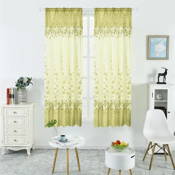 

Lychee Floral Printed Short Window Curtain Half Shading Curtains for Living Room Bedroom Window Curtain Drape