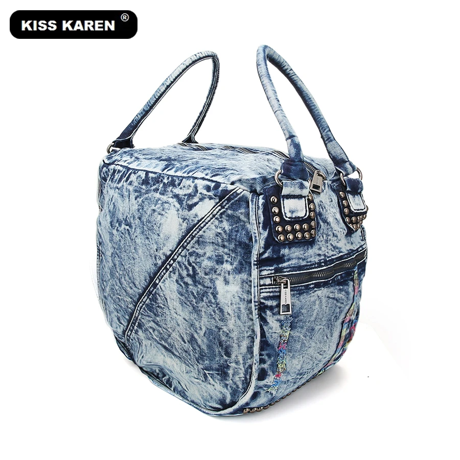 Bolso de mezclilla a la bolsos de mano informales para vaqueros, bolsos hombro para mujer, bolsos elegantes trapecio, bolsa de viaje|denim bags women|trapeze bagtote bag - AliExpress