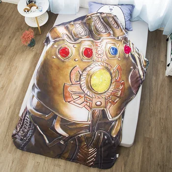 

Air Conditioner Summer Quilt Print Thanos Infinity Gauntlet Cartoon Home Soft Bedspread Kids Boys Bed Throw Irregular Blanket