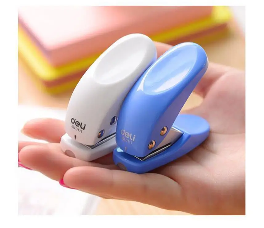 Engrapadora de encuadernación, 1 unidad, diámetro de perforación, 6mm de profundidad de papel, 12mm, Mini cartón perforado bonito, suministros de oficina, integración de datos