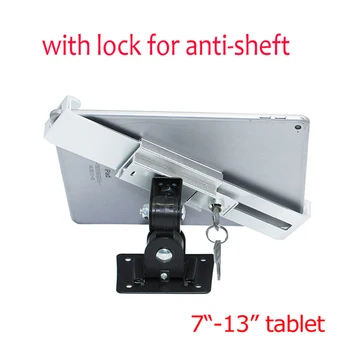 

DL-TBM-W05 universal aluminum 7"-13" Tablet wall bracket mount desk stand rotate 360 tilt full motion with lock key anti-sheft