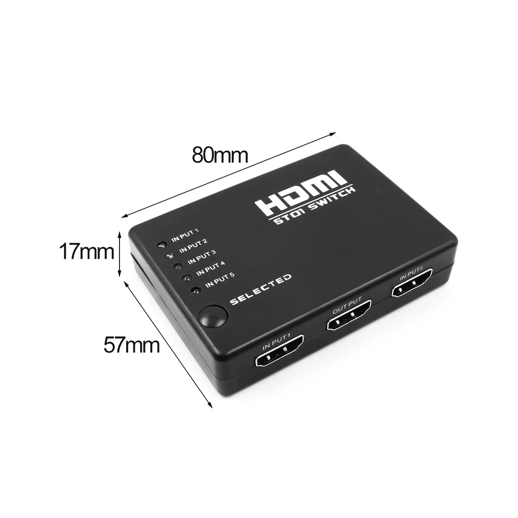 HDMI переключатель 5 входов 1 выход 3d 5 портов 4k HDMI Переключатель Селектор сплиттер с концентратором ИК-пульт для HDTV DVD