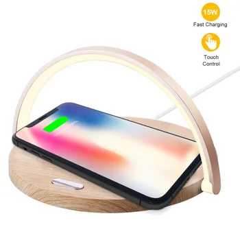 

Wireless Fast Charger With LED Desk Lamp 10W/7.5W/5W Qi-Enabled Wireless Charging Station For iPhone 11/XS/XR/X/8 Plus S10