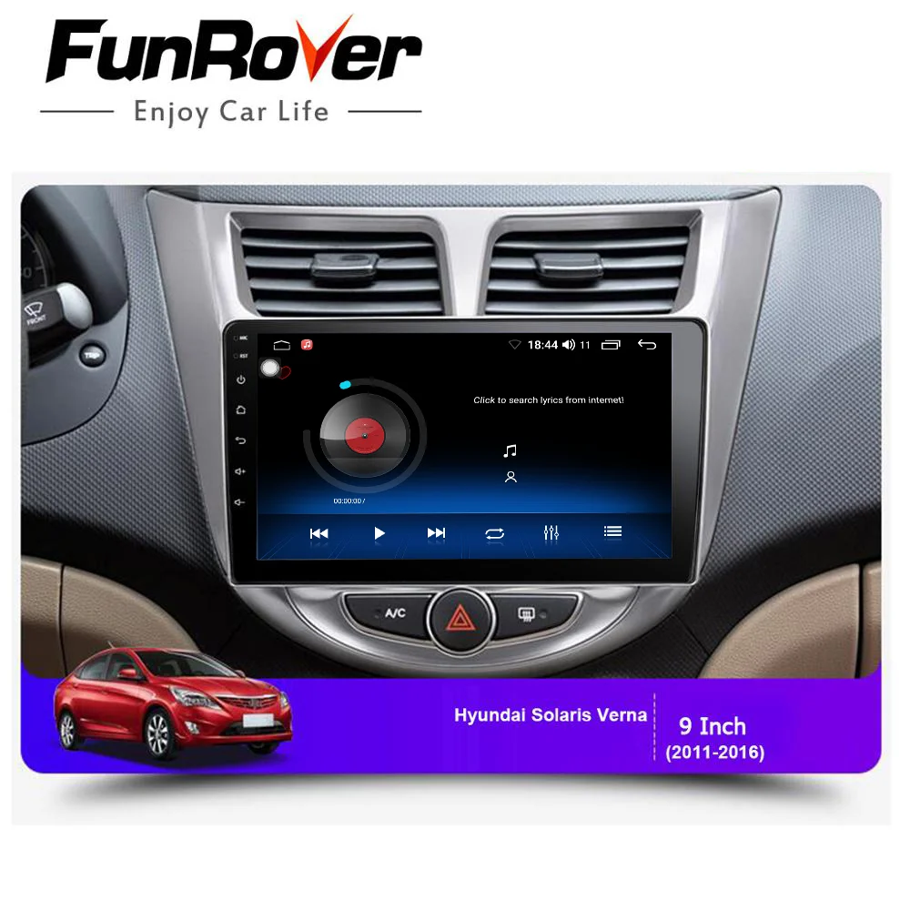 Funrover 2.5D + IPS Android 10 0 2 din автомобильный dvd gps плеер радио для Solaris Verna Accent с навигацией