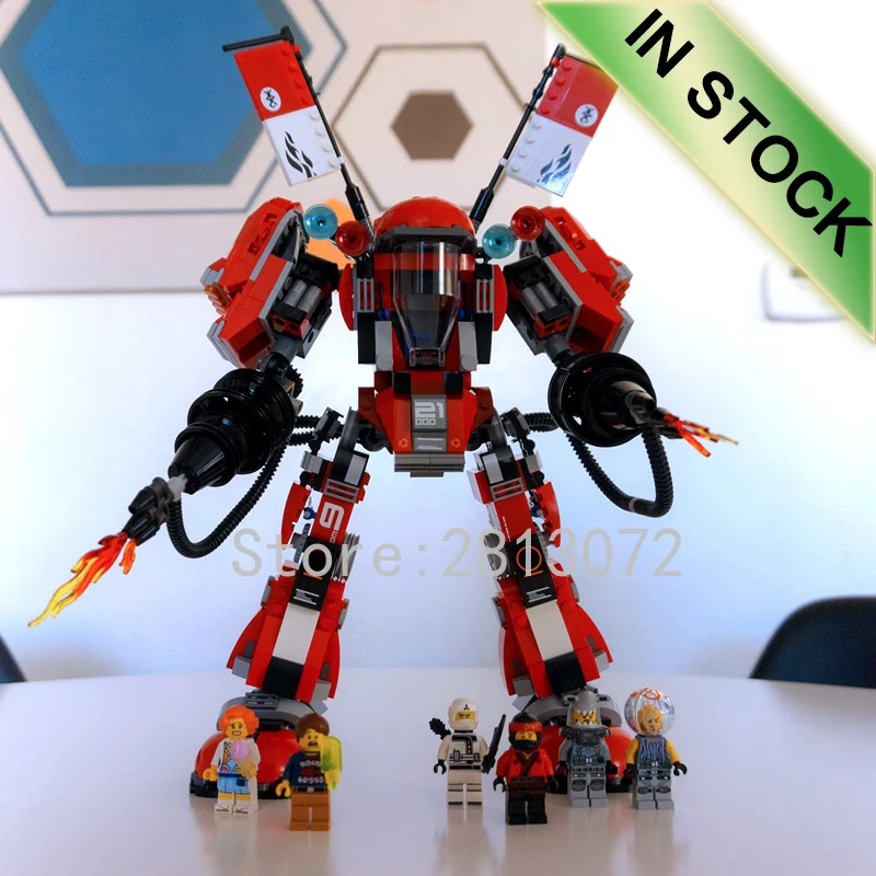 

10720 In Stock Ninja Fire Mech Battle Huge Robots 980Pcs Model Building Blocks Bricks compatible with 70615 Toys