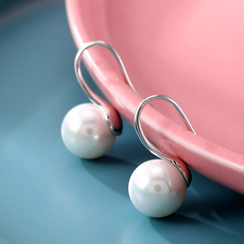 

2019 New Women's Earrings 925 Sterling Silver Shell Pearl Fashion Earrings Pendant Dating Party Jewelry Gifts for Friends