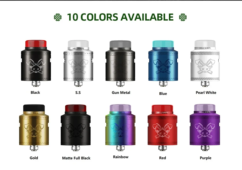 Распылитель Hellvape Dead Rabbit V2 RDA Tank 24 мм Vape для 510 в коробке, Voopoo Drag Geekvape Aegis Lux VS Dead Rabbit Zeus X