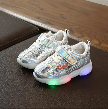 

Kids Toddler Shoes Led Glowing Sneakers With Light Children Running Shoes Hook Loop Fashion Luminous Sport Shoes For Girls Boys