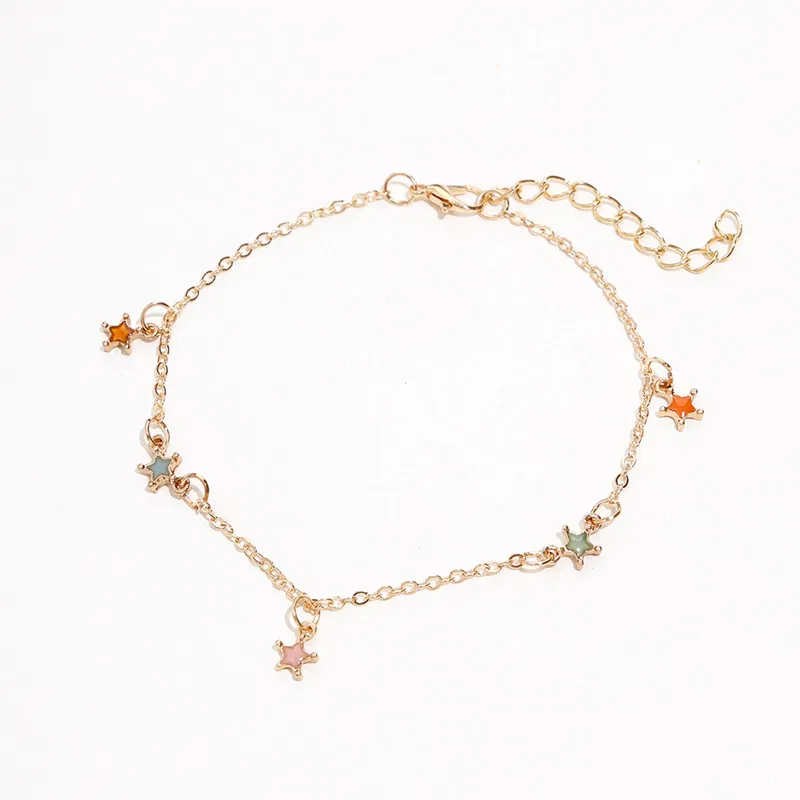 5 Pcs/Set Crystal Fruit Butterfly Star Anklets