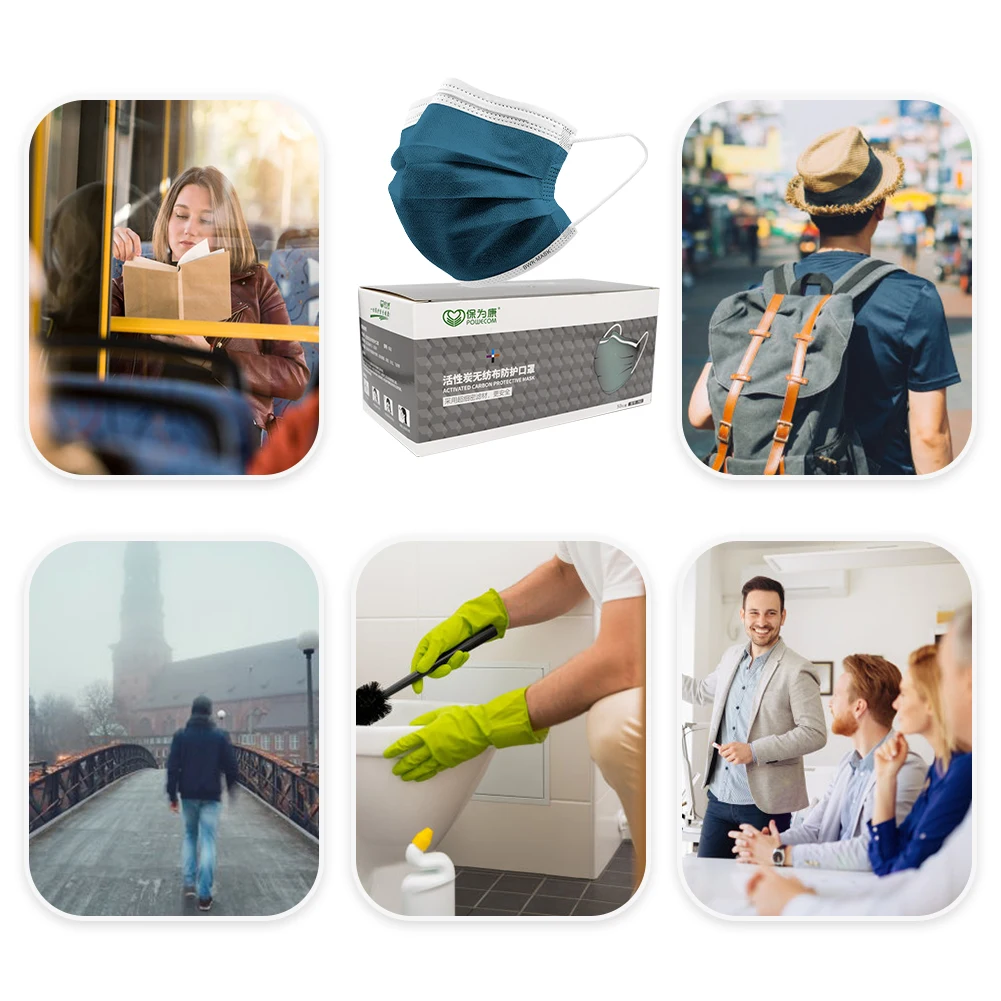 POWECOM Disposable Mask 50Pcs 4-Layer for Adult Kids