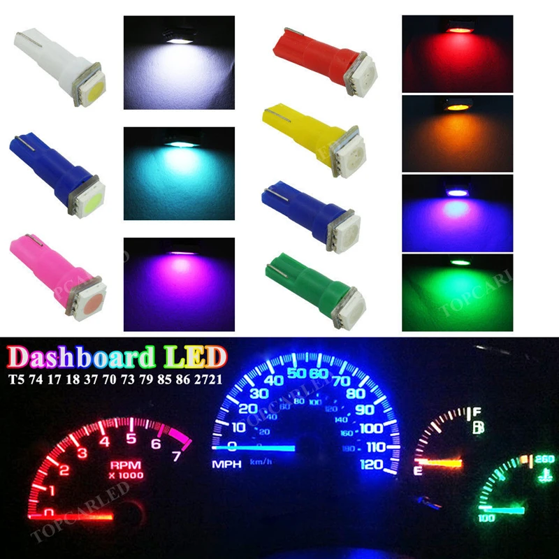 T5 Led 1SMD DC12V автомобильный интерьерный светильник декоративная лампа зазор