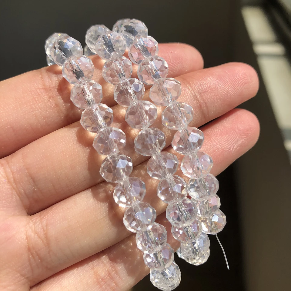 Perline di pietra preziosa naturale di selenite autentica, 8 mm, occhio di gatto bianco, rotonde, qualità AAA+ (115989) - Italia
