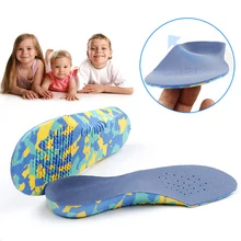 Дети EVA ортопедические стельки для детей летние туфли на плоской подошве поддержка свода стопы ортопедические подушки коррекции по уходу за ногами