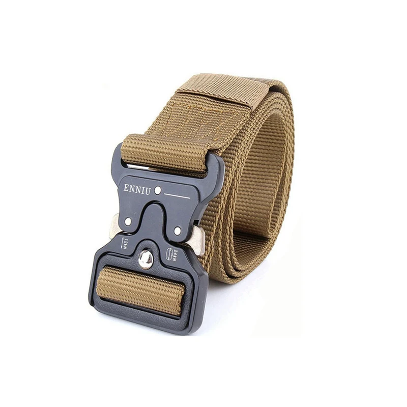 Khaki belt Армейский ремень Открытый тактический нейлоновый ремень высокого качества охотничий активный ремень военный металлический Пряжка ремень для мужских джинсов подарки для мужчин - Цвет: Khaki belt