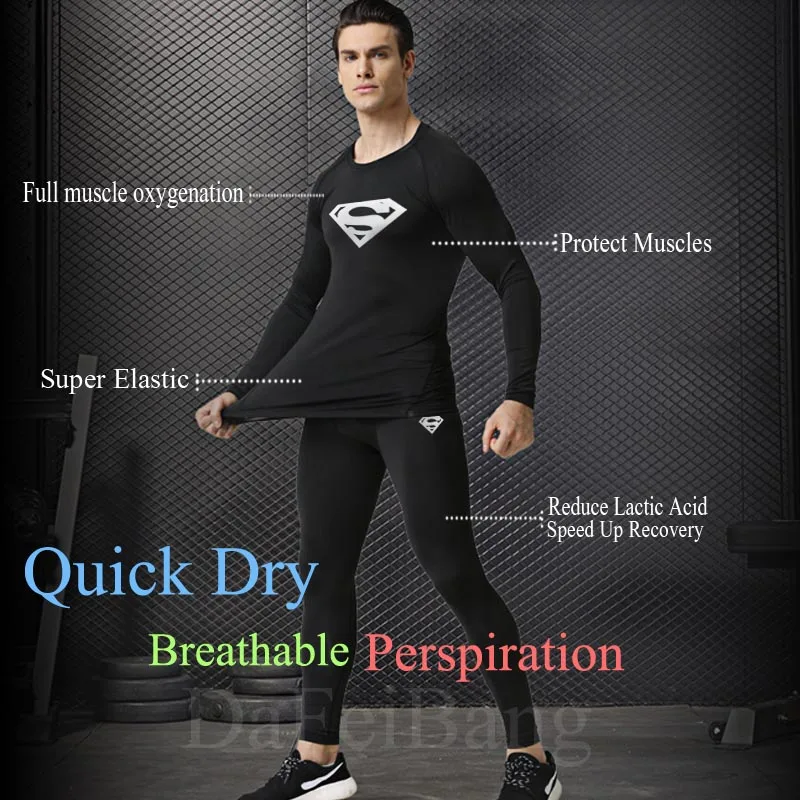 Description Picture 4 of itemAutumn Winter Sportswear Men's Fashion Long T-sleeves+ Pants Tracksuit Brand Sets Men's Clothes Men's Warm Base Coat