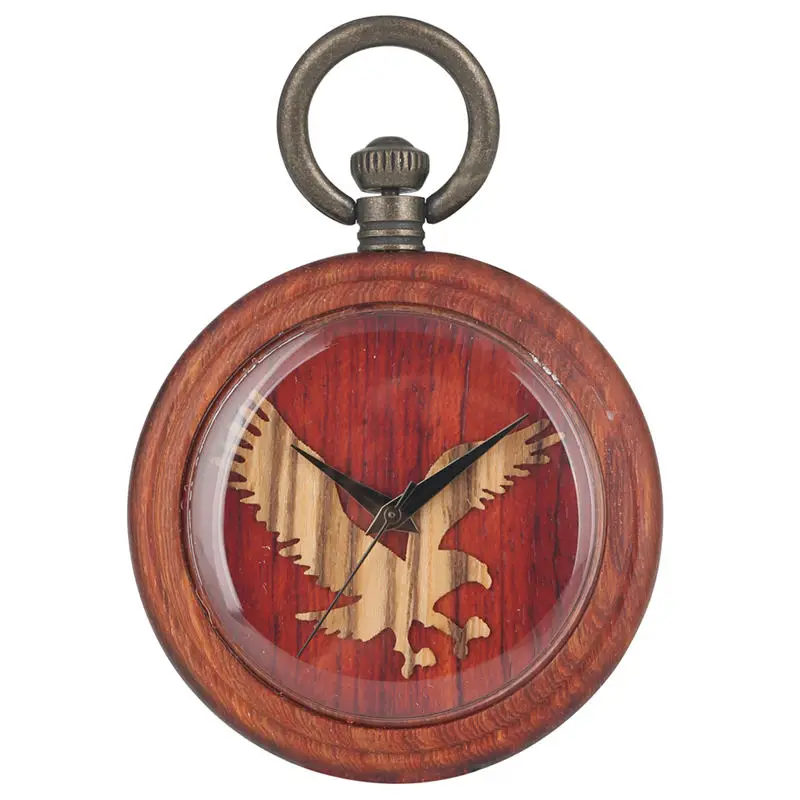 Classic Quartz Wooden Pocket Watch Women Owl Pattern Dial Men Pendant Watch Necklace Gift Warcraft reloj de bolsillo hombre