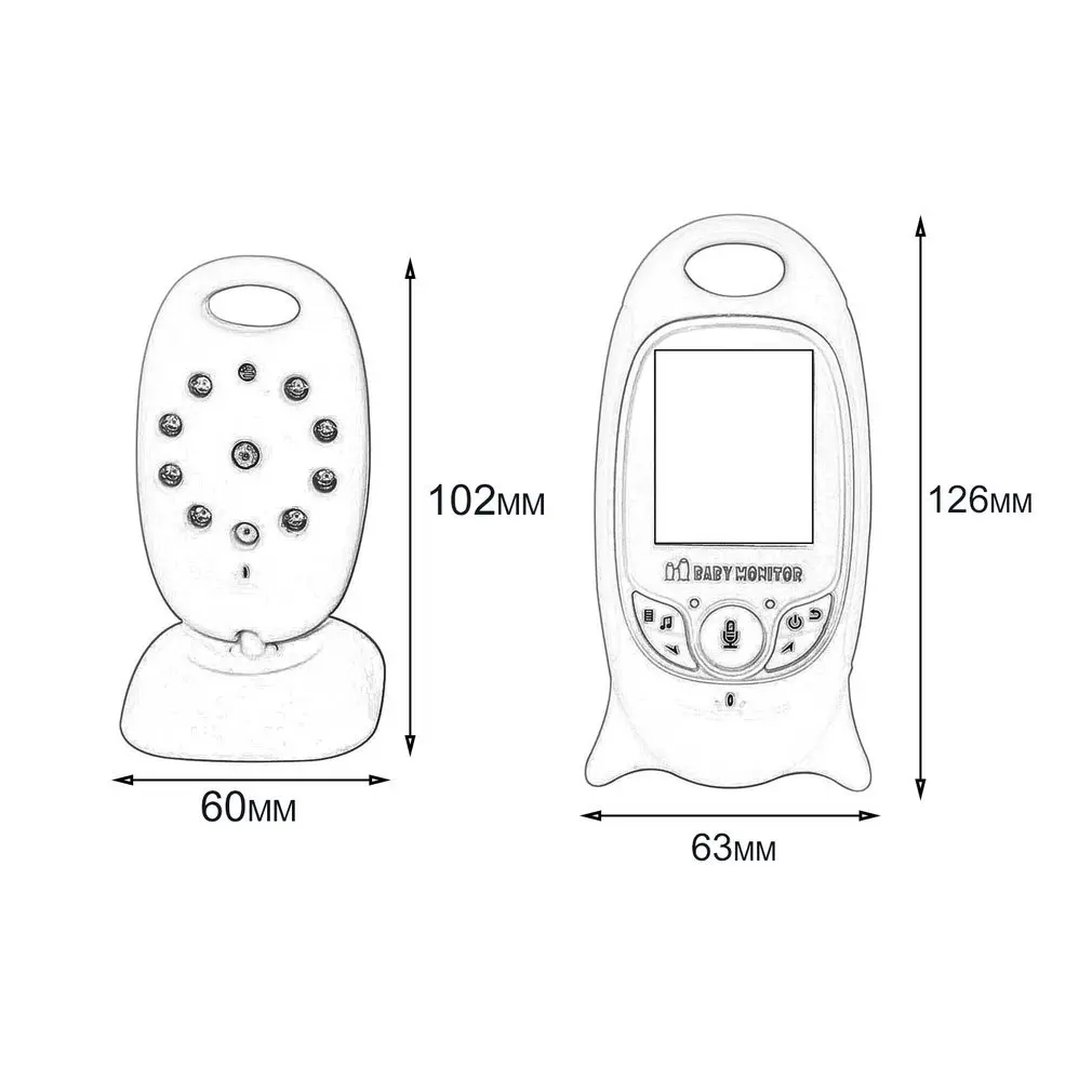 Беспроводной цифровой Видеоняни и радионяни 2 дюймов Цвет Дисплей Камера Ночное