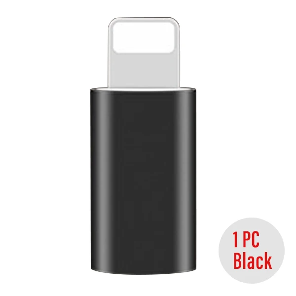 1pc Black Адаптер USB ACCEZZ для освещения Micro USB OTG для Apple адаптер для iPhone X XS XR Синхронизация данных Android для iPhone зарядное устройство конвертер - Цвет: 1pc Black
