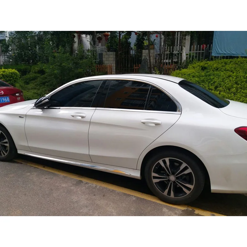 Lsrtw2017 окна автомобиля планки украшения хром для mercedes benz C200 c180 C300 W205 аксессуары