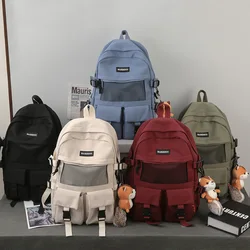 College Mesh Ladies Backpack Waterproof Female Fashion School Bag Laptop Student Girl Backpack Nylon Men Women Net Bag Book Male