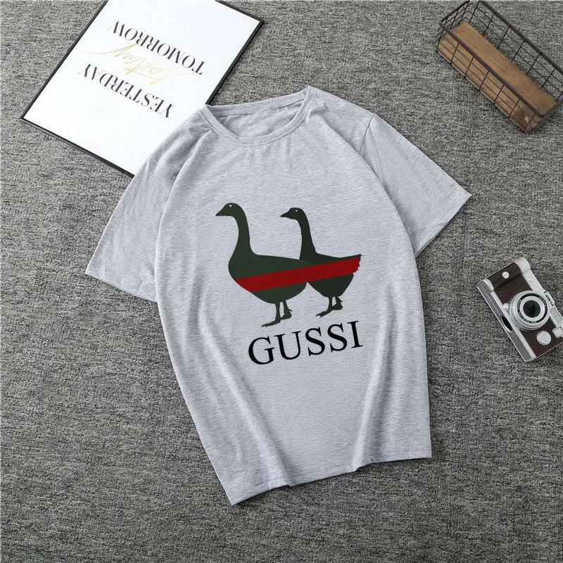Женская одежда Two Goose Ga Gothic Vogue Футболка Harajuku Kawaii Эстетическая Футболка Camiseta Mujer riversale футболка - Цвет: 2336-Gray
