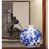 Jingdezhen Ceramic New Chinese Peony Flower Vase Blue And White Porcelain Ornaments Lliving Room Fine Bone China Vase Decoration 2