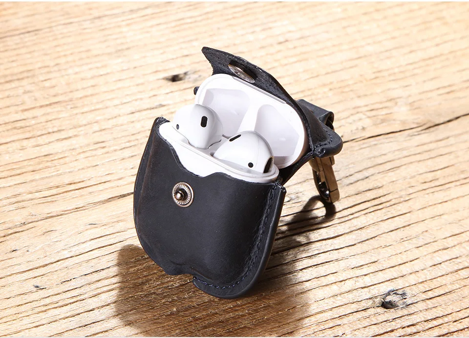 For Airpods 2 Bluetooth Wireless Headset Business High quality Leather Headphone Box PC AirPod 2 Charging Case Housing Cover