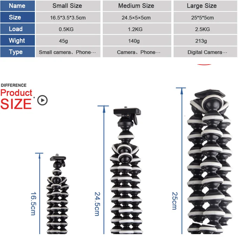 tripod for phone Camera Octopus tripod octopus phone live stand large / medium / small photographic accessories general tripod