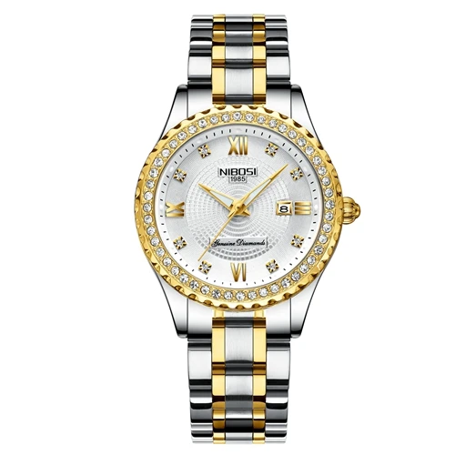 NIBOSI, пара часов, Relogio Feminino, женские часы, кварцевые мужские часы, Топ бренд, роскошные часы для влюбленных, золотые кварцевые наручные часы - Цвет: Female watch 4