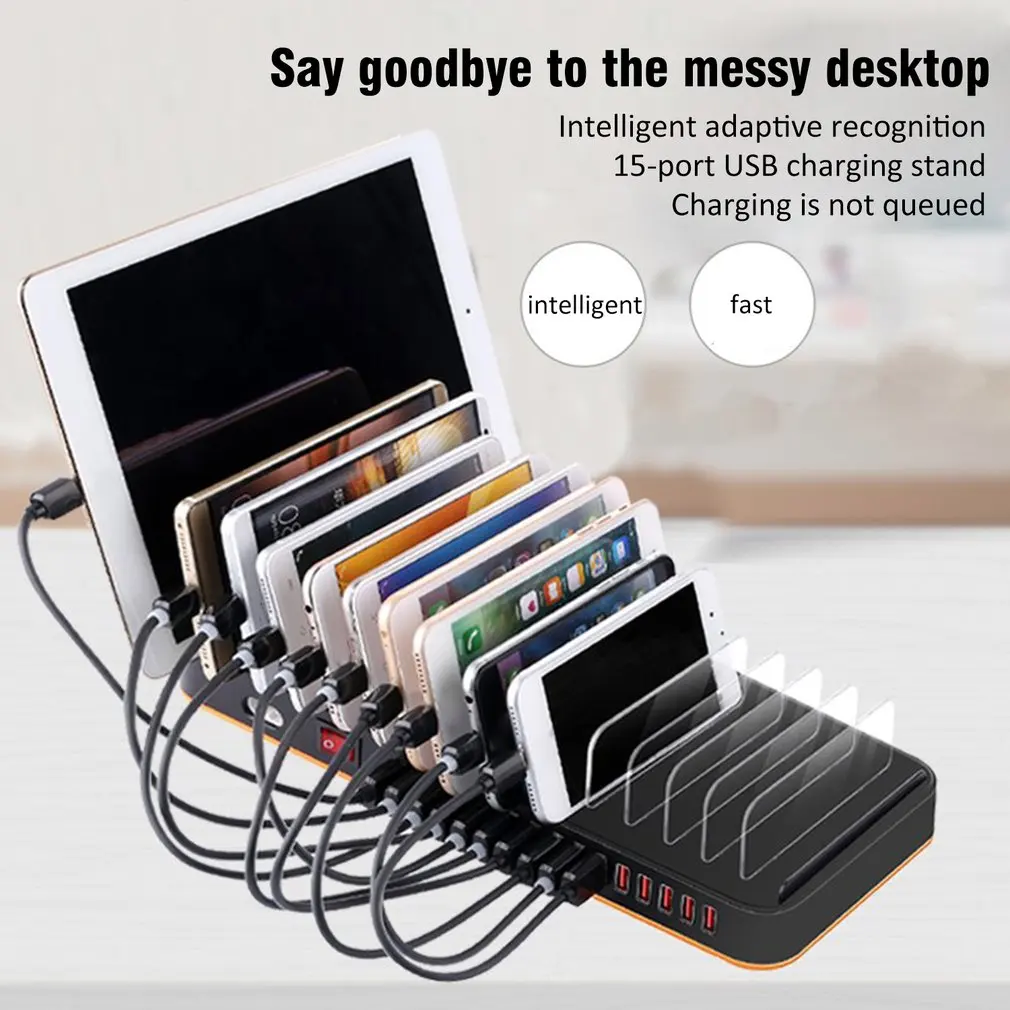Интеллектуальное мульти быстрое зарядное устройство USB зарядка несколько 15 USB зарядная станция для телефона универсальное usb-хаб умное зарядное устройство